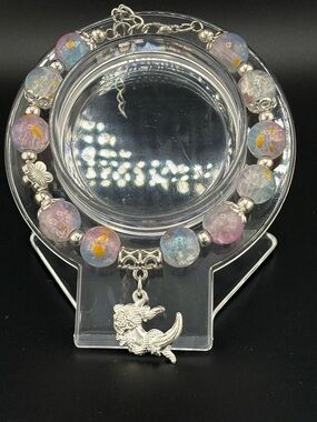 Handcrafted Pastel Mermaid Charm Bracelet - Multicolor Glass Beads